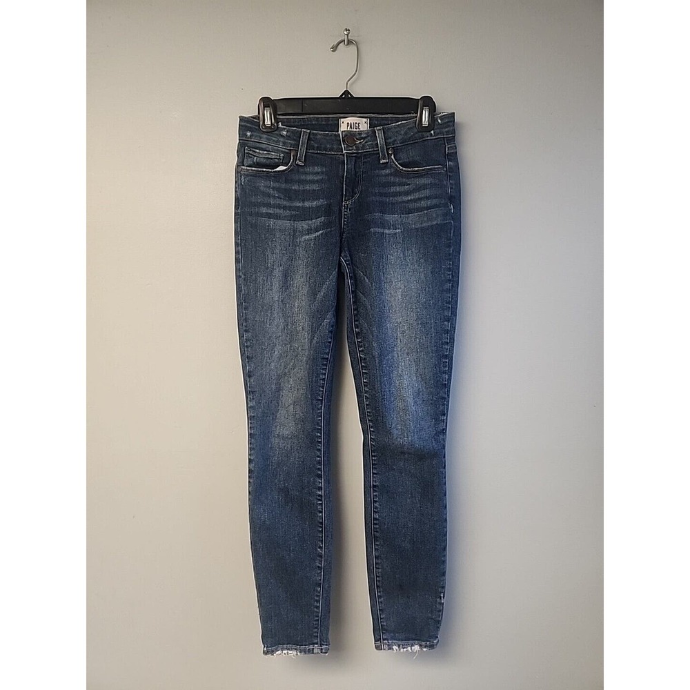 Paige Jeans Womens 26 Blue Verdugo Ankle‎ Skinny Low Rise Distressed Denim
